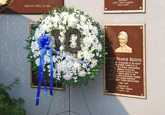 Wreath @ Phil Rizzuto's Plaque