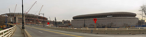 New & Present Yankee Stadium