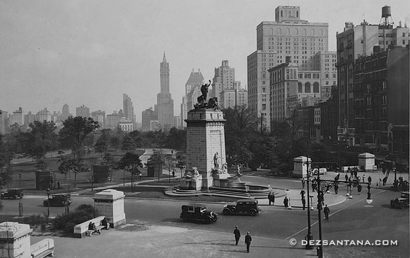 Central Park Entrance At Columbus Circle, 1928